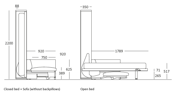 Opklapbed Tonale BedHabits Afm9